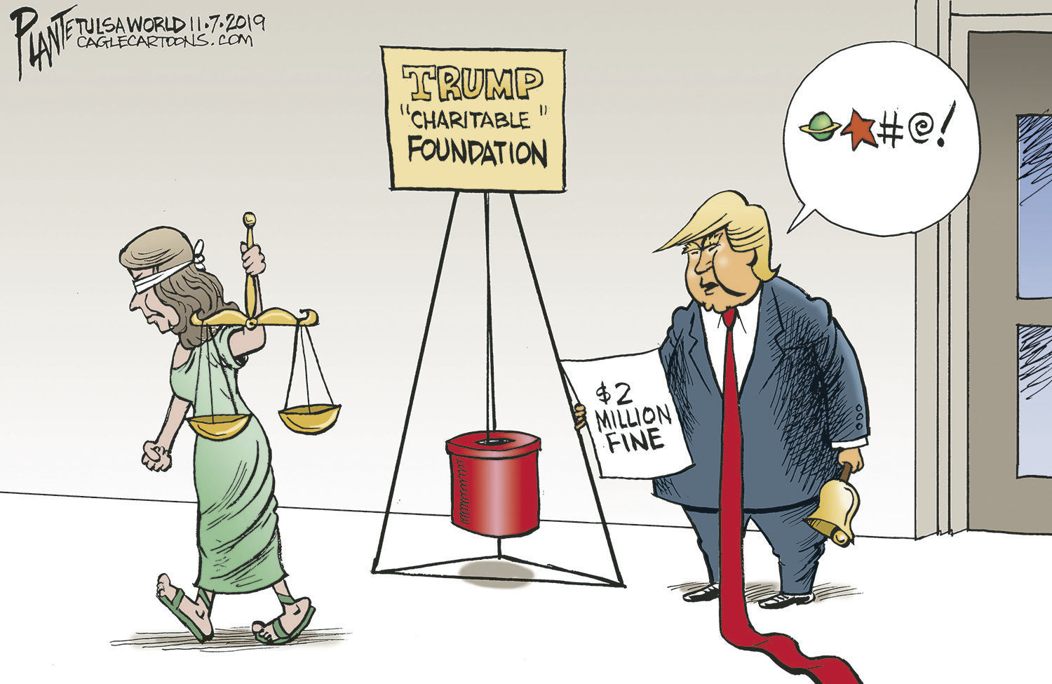 Bruce Plante Cartoon: Trump Foundation